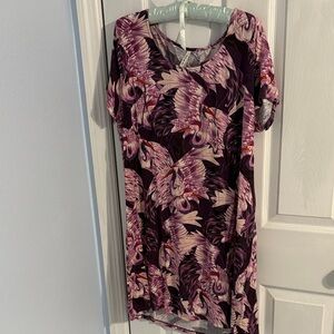 Elegant Flamingo Print sleep, shirt - Purple and Pink